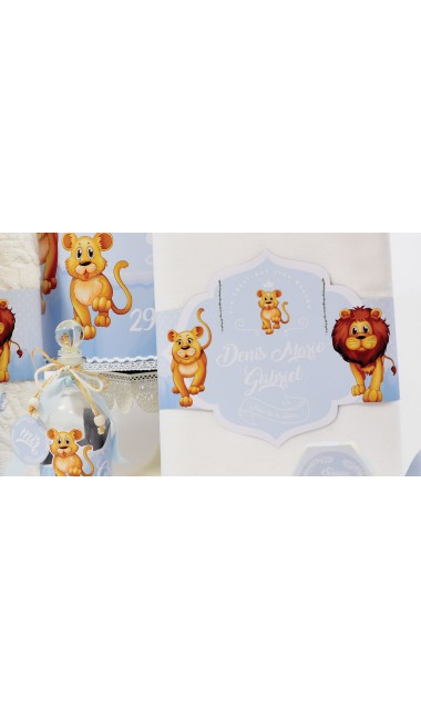 Trusou de botez cu broderie personalizata pentru baieti, Regele leu 21